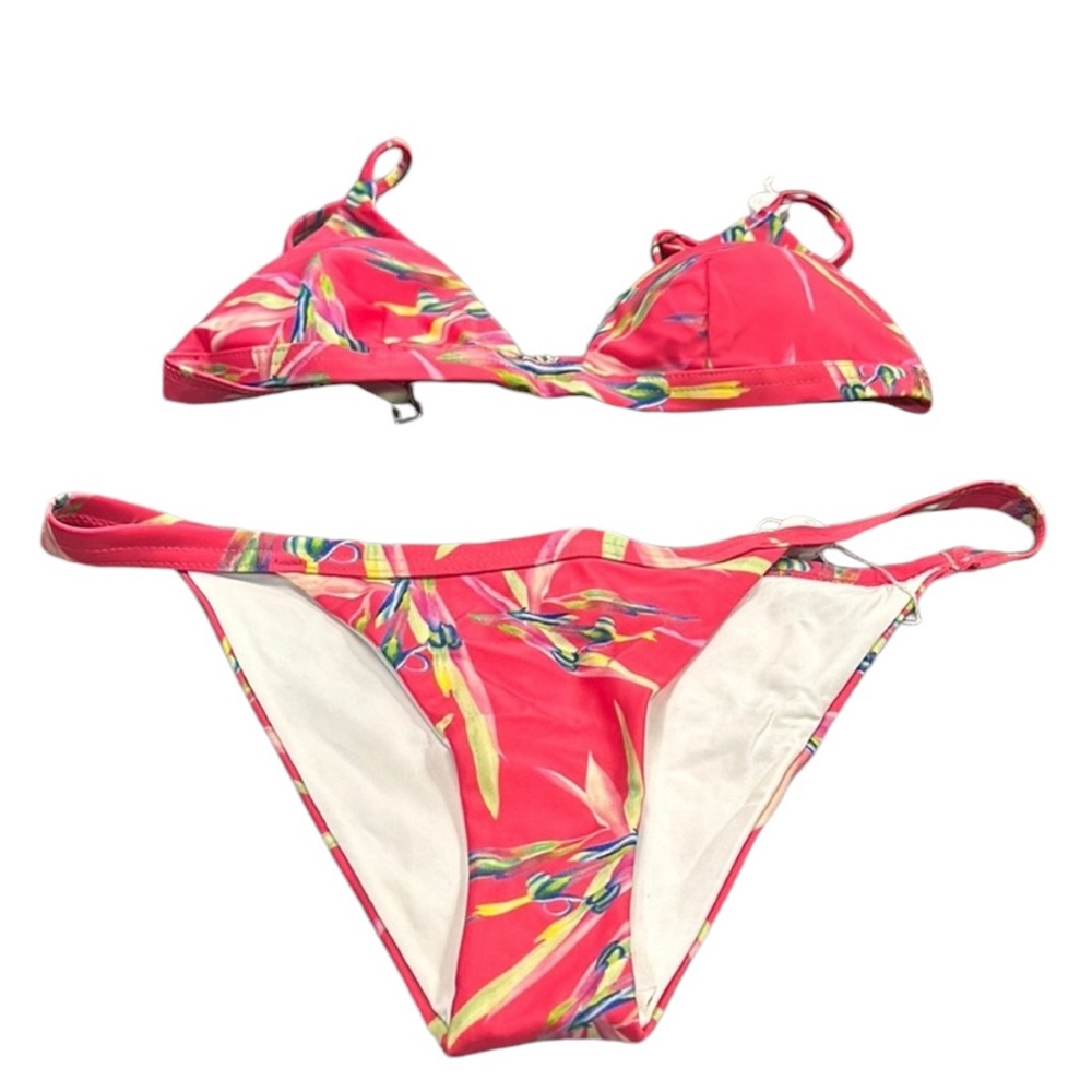Lychee Pink With Flowers Bikini